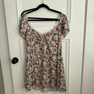 Abercrombie & Fitch Floral Mini Dress - Red and Green